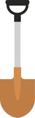 Obraz premium A simple flat design vector illustration of a shovel for gardening or construction work.