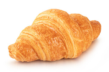 Close up Croissant isolated on white background.