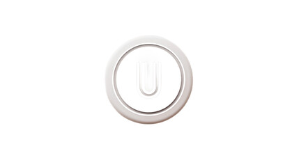 Abstract power button icon with a light color isolated on transparent background