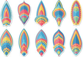 Assorted Bohemian Colorful Drop Ornaments Pattern