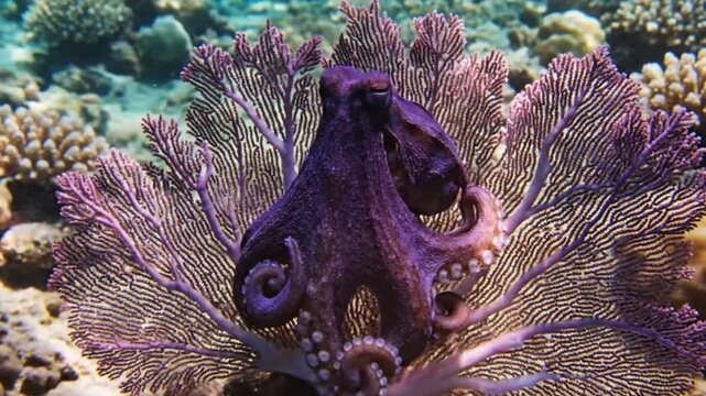 Underwater exploration of colorful octopuses in coral reefs marine life documentary vibrant ocean environment
