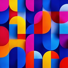 Abstract background with colorful geometric semi-circle shapes