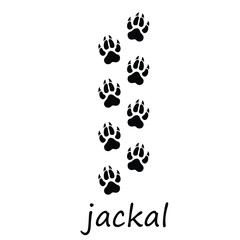 Jackal Paw Print Line Icon &ndash; Trendy Wildlife Vector for Web and App UI,Jackal Paw Print Modern Line Art Icon