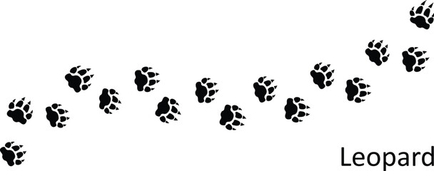 Leopard Paw Print Line Icon – Trendy Wildlife Vector for Web and App UI,Leopard Paw Print Trendy Big Cat Track Icon