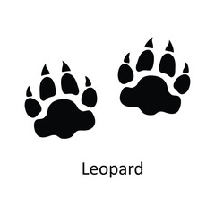 Leopard Paw Print Line Icon &ndash; Trendy Wildlife Vector for Web and App UI,Leopard Paw Print Trendy Big Cat Track Icon