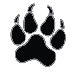 Lion Paw Print Background &ndash; Trendy Big Cat Track Line Vector,Lion Paw Print Pattern Background Vector Illustration