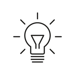 Light Bulb Line Icon Set – Idea and Innovation Vector for Web and App UI,Light Bulb Outline Icon Set for Web, App, and UI Design