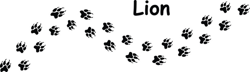 Lion Paw Print Line Icon – Trendy Wildlife Vector for Web and App UI,Lion Paw Print Minimal Outline Icon