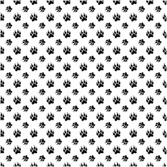 Lion Paw Print Background &ndash; Trendy Big Cat Track Vector Pattern,Lion Paw Print Seamless Background in Minimal Line Style
