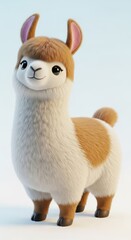 Fototapeta premium Adorable three dimensional rendered cartoon character of a fluffy animal standing against a light background