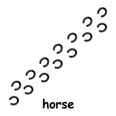 Horse Paw Print Line Icon &ndash; Trendy Animal Track Vector for Web and App UI,Horse Paw Print Trendy Hoof Track Icon