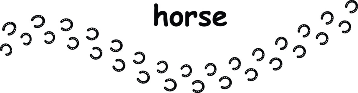 Horse Paw Print Line Icon &ndash; Trendy Animal Track Vector for Web and App UI,Horse Paw Print Trendy Hoof Track Icon