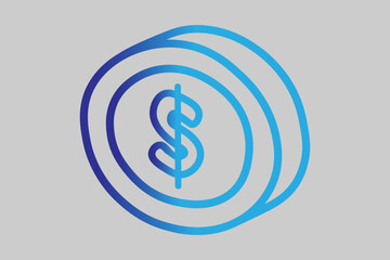 This image is a stylized illustration of a coin or currency icon.