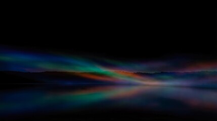 cascading colorful light spreading gently across the scene