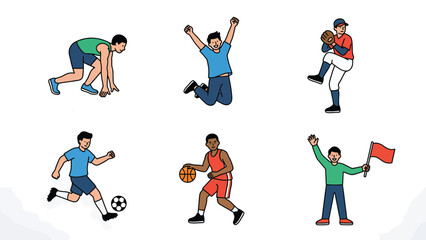 Dynamic Collection of Children Playing and Running Outdoors