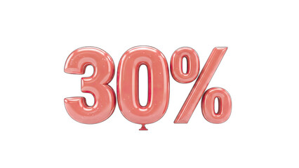 30% Discount Balloon - Sale Concept on White Background
