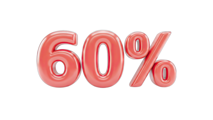 60 Percent Discount - Sale Concept on White Background
