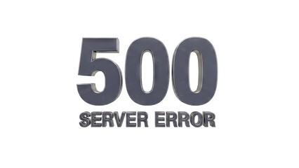 500 Server Error Message on White Background