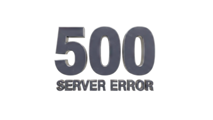 500 Server Error Message on White Background