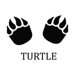 Turtle Trail Print Vector Art,Turtle Track Icon Vector,wild animal paw prints.Turtle Footprint Symbol Graphic.