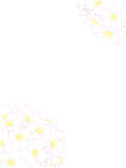 さくらのブーケ風フレーム③カラー線画_縦