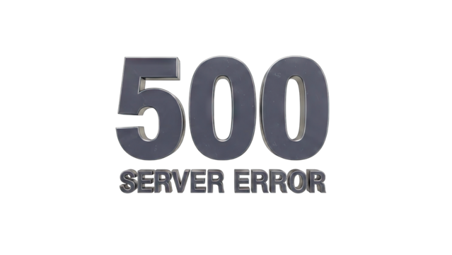 500 Server Error Message on White Background - Powered by Adobe