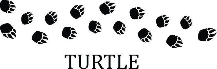 Turtle Trail Print Vector Art,Turtle Track Icon Vector,wild animal paw prints.Turtle Footprint Symbol Graphic.
