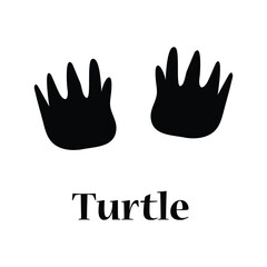 Turtle Trail Print Vector Art,Turtle Track Icon Vector,wild animal paw prints.Turtle Footprint Symbol Graphic.