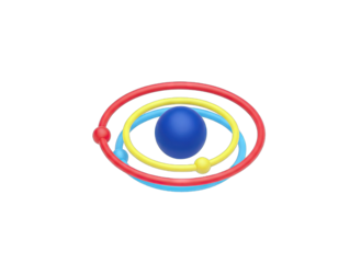 Abstract 3D Orbital Model on White Background