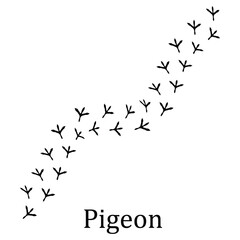 Pigeon Paw Track Black Line Icon for UI Design,Pigeon Paw Track Outline Icon for Web and Apps,Pigeon Paw Print Flat Line Bird Footprint Icon
