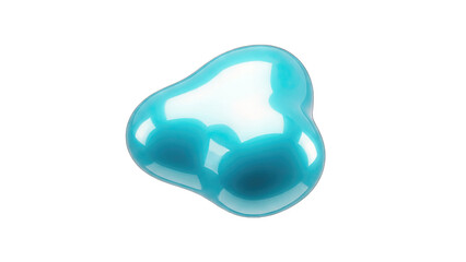 Abstract Blue Blob Floating on White Background