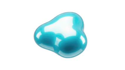 Abstract Blue Blob Floating on White Background