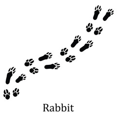 Rabbit Paw Print Vector,Rabbit Footprint Silhouette,Rabbit Track Silhouette Vector Art