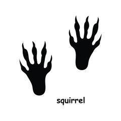 Squirrel Paw Print Vector,Squirrel Paw Mark Illustration,wild animal paw prints