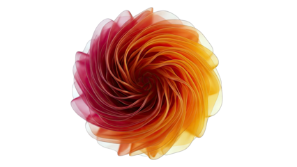 Abstract Flower Petals Swirling on White Background