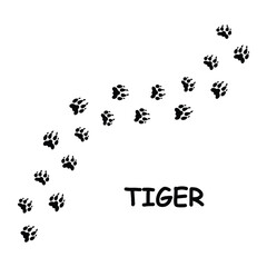 Tiger Paw Print Vector,Tiger Footprint Silhouette,Tiger Track Silhouette Vector Art,Wild Tiger Paw Print Design