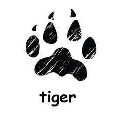 Tiger Paw Print Vector,Tiger Footprint Silhouette,wild animal paw prints,Wild Tiger Paw Print Design