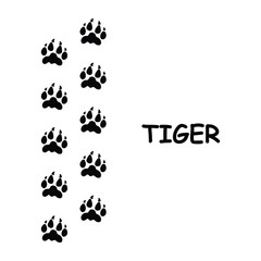 Tiger Paw Print Vector,Tiger Footprint Silhouette,wild animal paw prints,Wild Tiger Paw Print Design