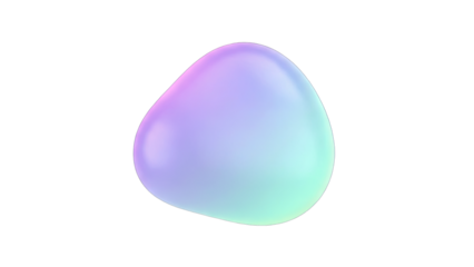 Abstract Gradient Blob Floating on White Background