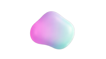 Abstract Gradient Blob Floating on White Background