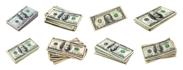 Stacks of US currency bills