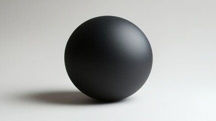 Black sphere on a plain background
