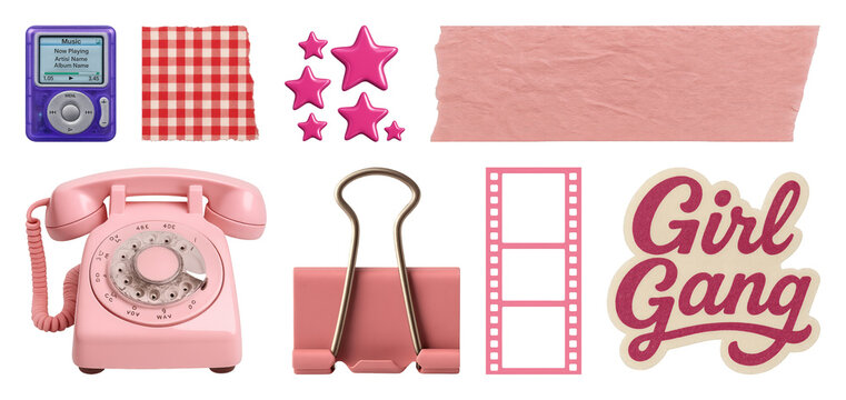 Retro pink aesthetic collection