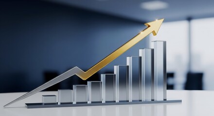 Business graph showing growth