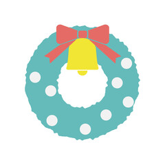 クリスマスリースのシンプルでかわいいイラスト
