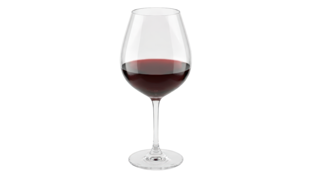 Elegant glass of rich red wine for celebration a sophisticated alcoholic beverage isolated on transparent background - Powered by Adobe