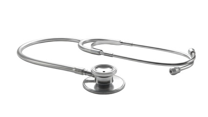 Shiny metal stethoscope professional medical instrument for heart and lung examination diagnostic tool healthcare concept isolated