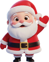 Cute Santa Claus Waving Hand &ndash; Christmas Vector Illustration