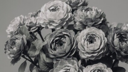 Monochrome Roses - A Timeless Bouquet of Floral Beauty and Elegance.