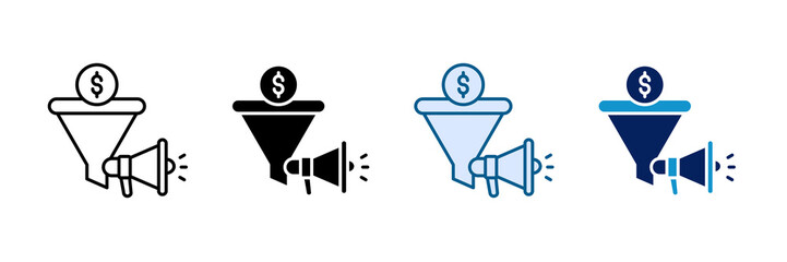 Marketing Funnel Icon Set Multiple Style Collection